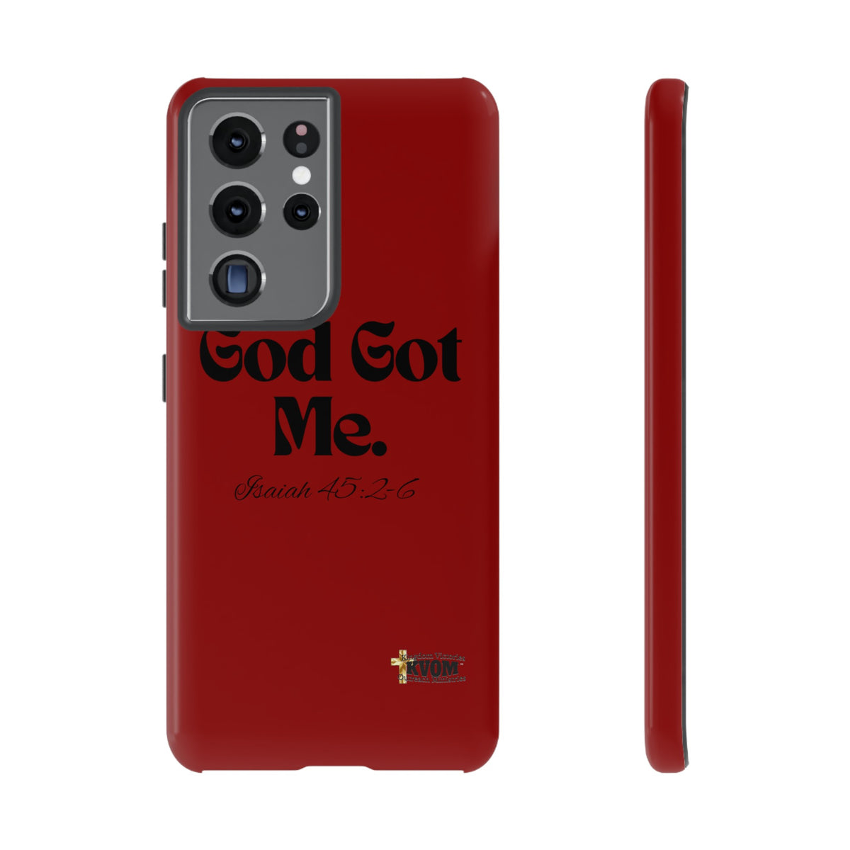 God Got Me KVOM Tough Case, Black Print, Red