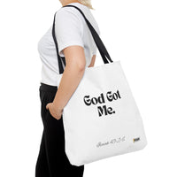 God Got Me Tote Bag White & Black