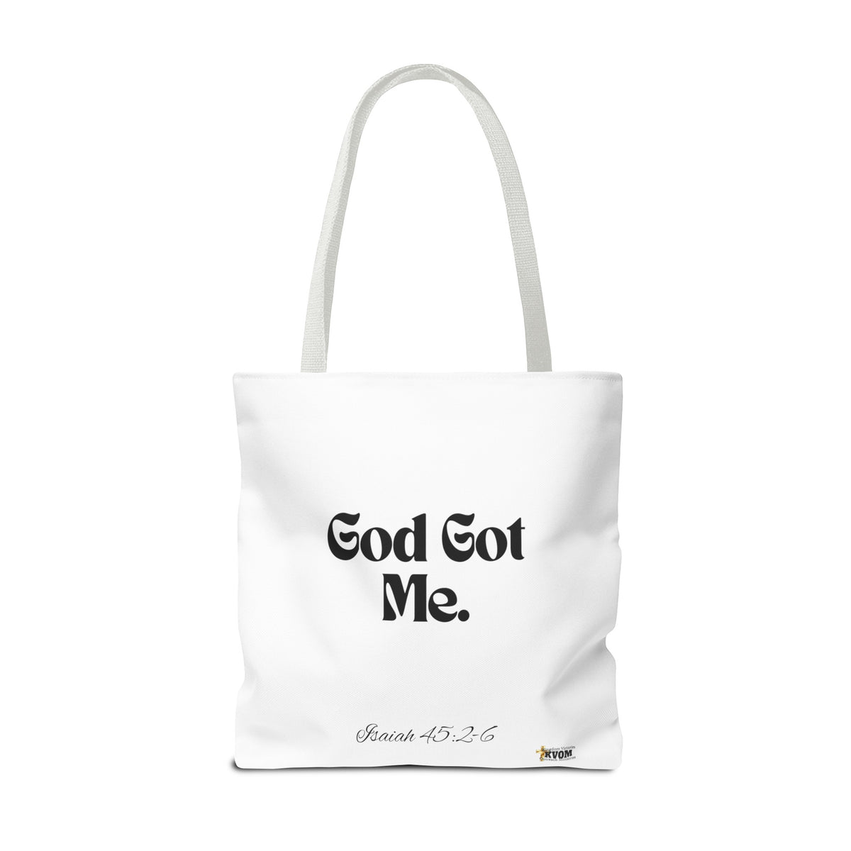 God Got Me Tote Bag White & Black