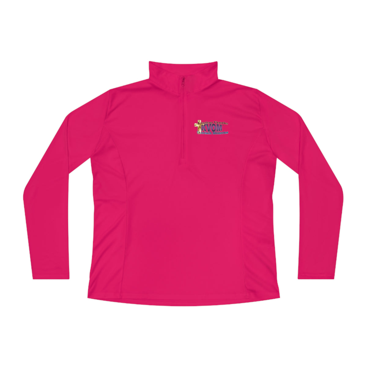 KVOM Logo Moses Temple Colored Ladies Zip-Collar Pullover