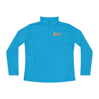 KVOM Logo True Gold Ladies Zip-Collar Sporty Pullover