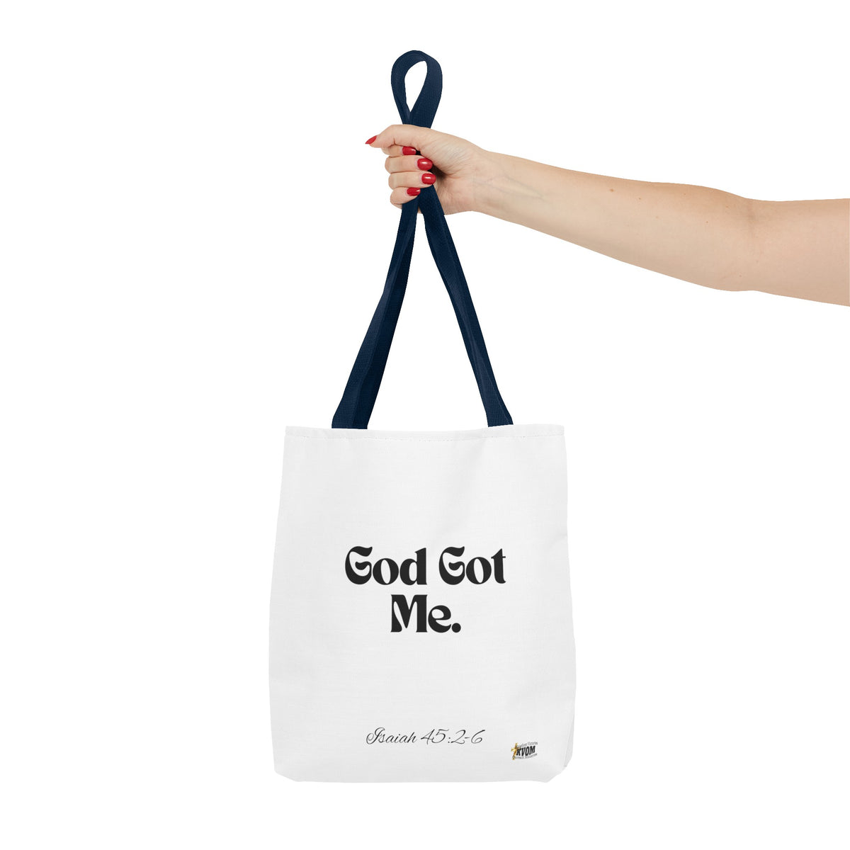 God Got Me Tote Bag White & Black