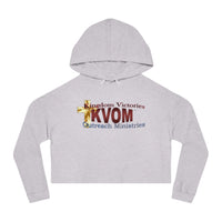 KVOM Logo Women’s Cropped Hoodie, Maroon Logo