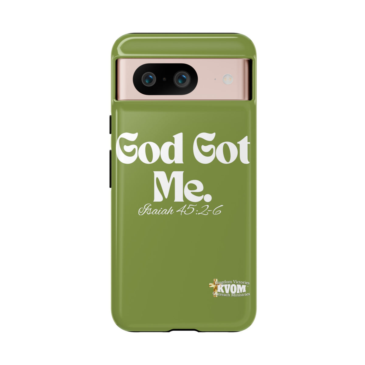 God Got Me KVOM Tough Case, White Print