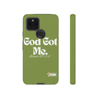 God Got Me KVOM Tough Case, White Print