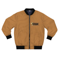 KVOM Logo Men's Bomber Jacket: Tan