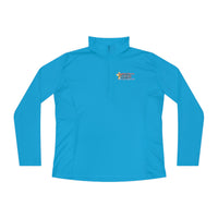 KVOM Logo Blue Ladies Zip-Collar Pullover