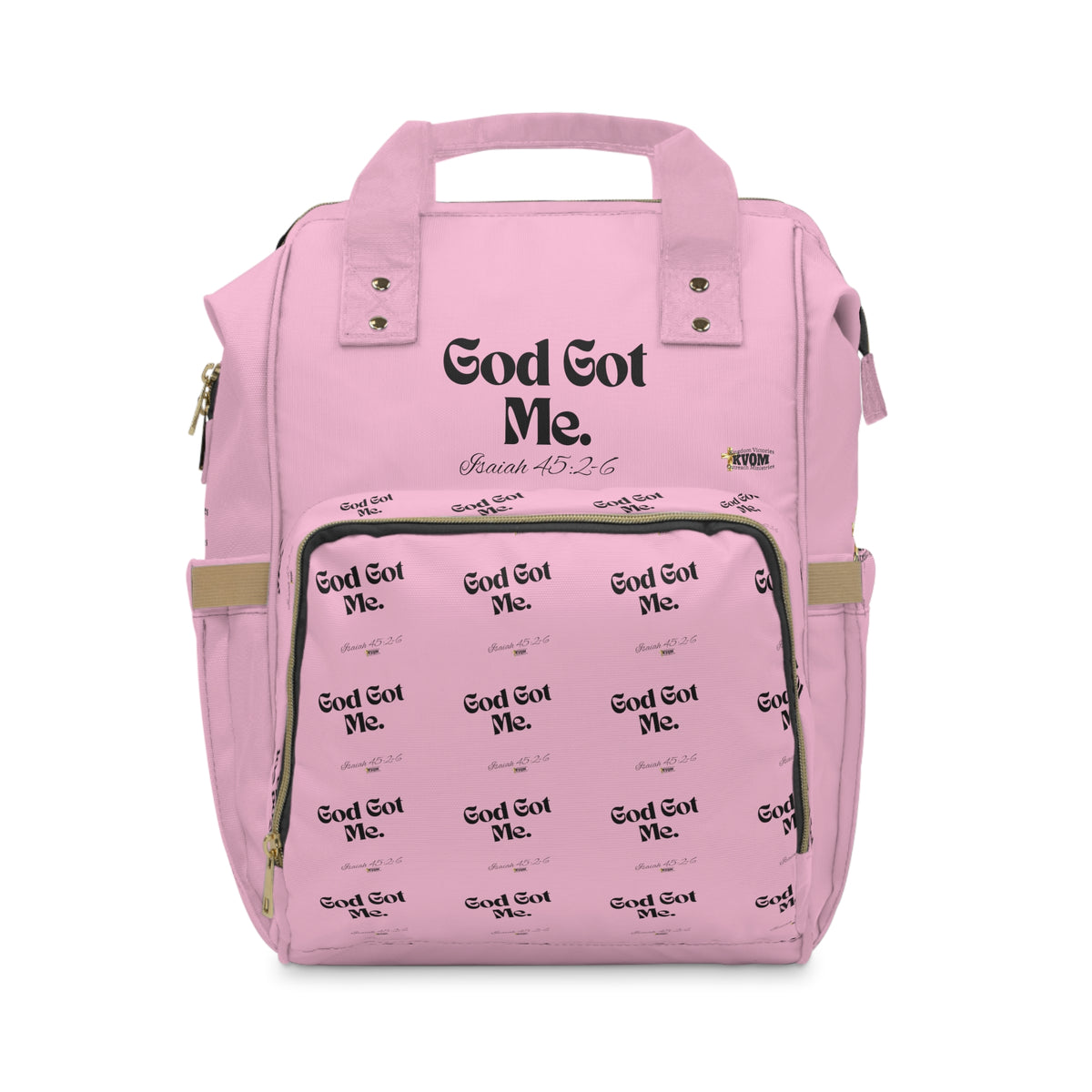 God Got Me KVOM Diaper Backpack, Pink