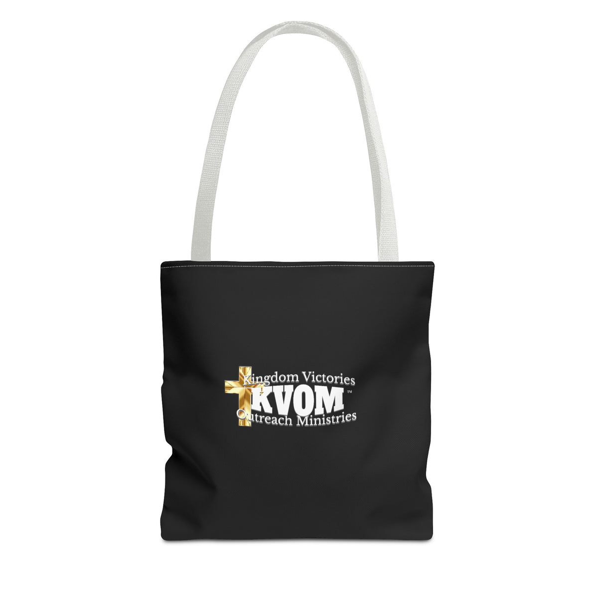 KVOM Logo Tote Bag, Black, White Logo