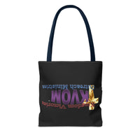 KVOM Logo Tote Bag, Black, Moses Temple Colored Logo