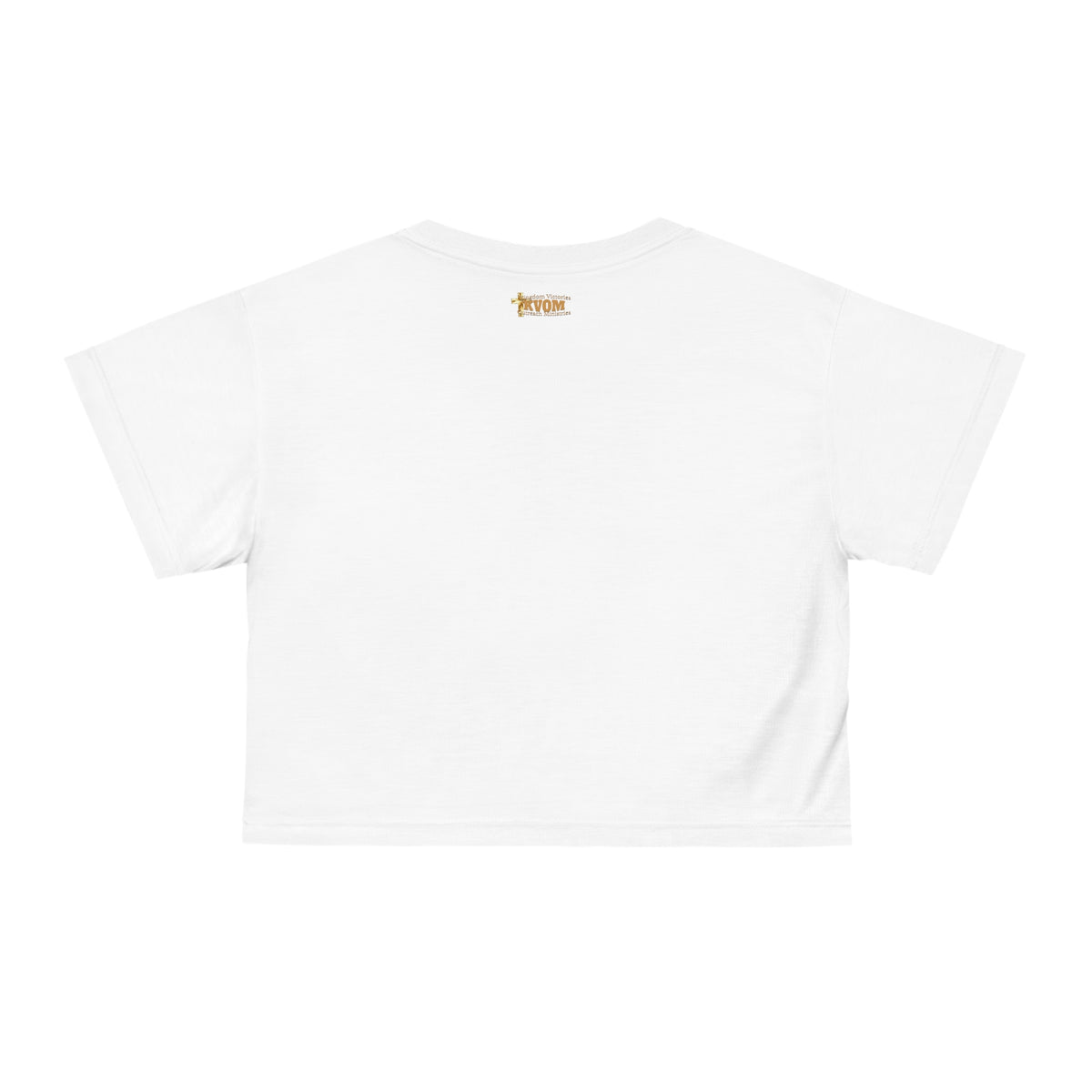 God Got Me Women's Crop Top White, Gold Logo