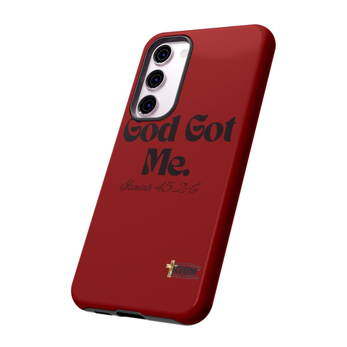 God Got Me KVOM Tough Case, Black Print, Red