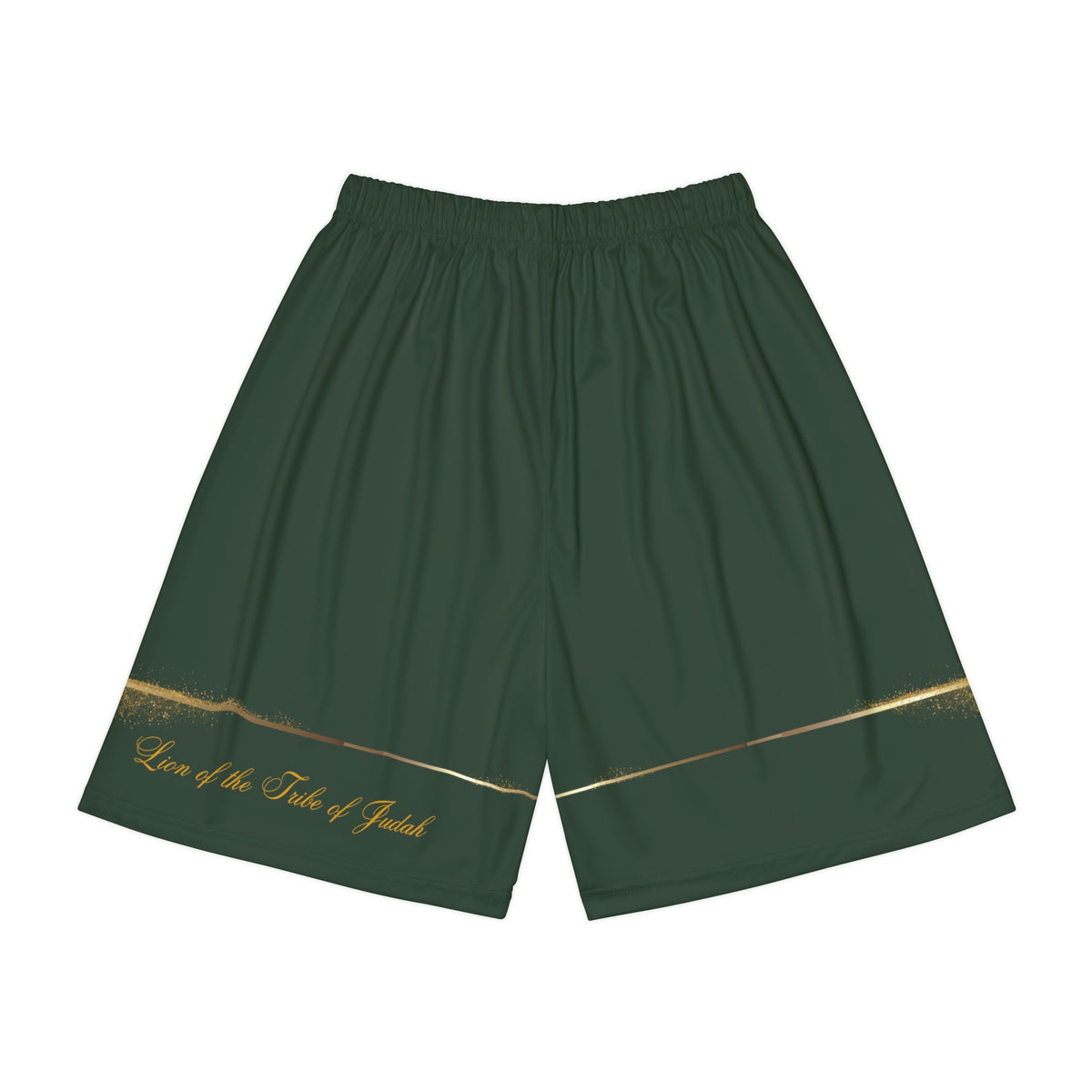 Lion of the Tribe Judah Men’s Sports Shorts, Forest Green