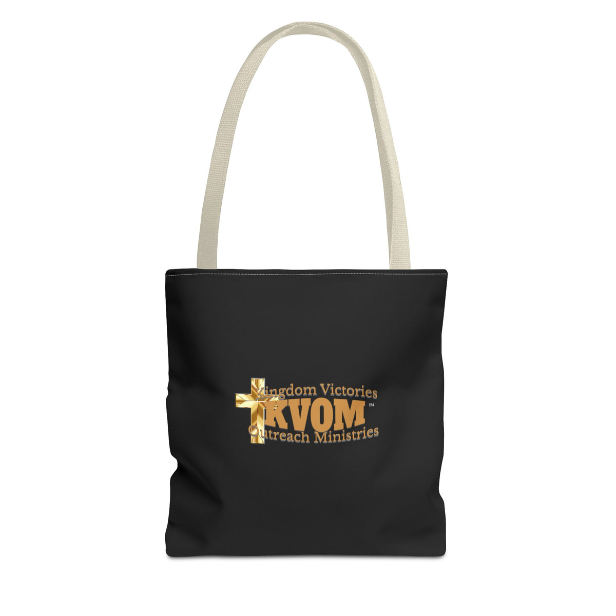 KVOM Logo Tote Bag, Black, True Gold Logo