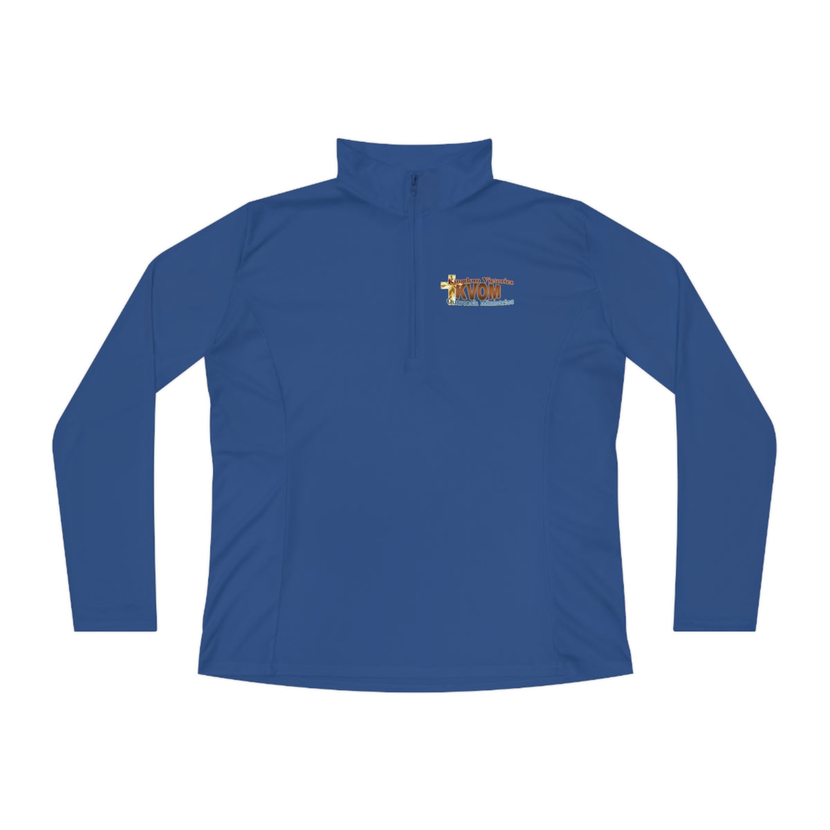 KVOM Logo Brass Ladies Zip-Collar Pullover