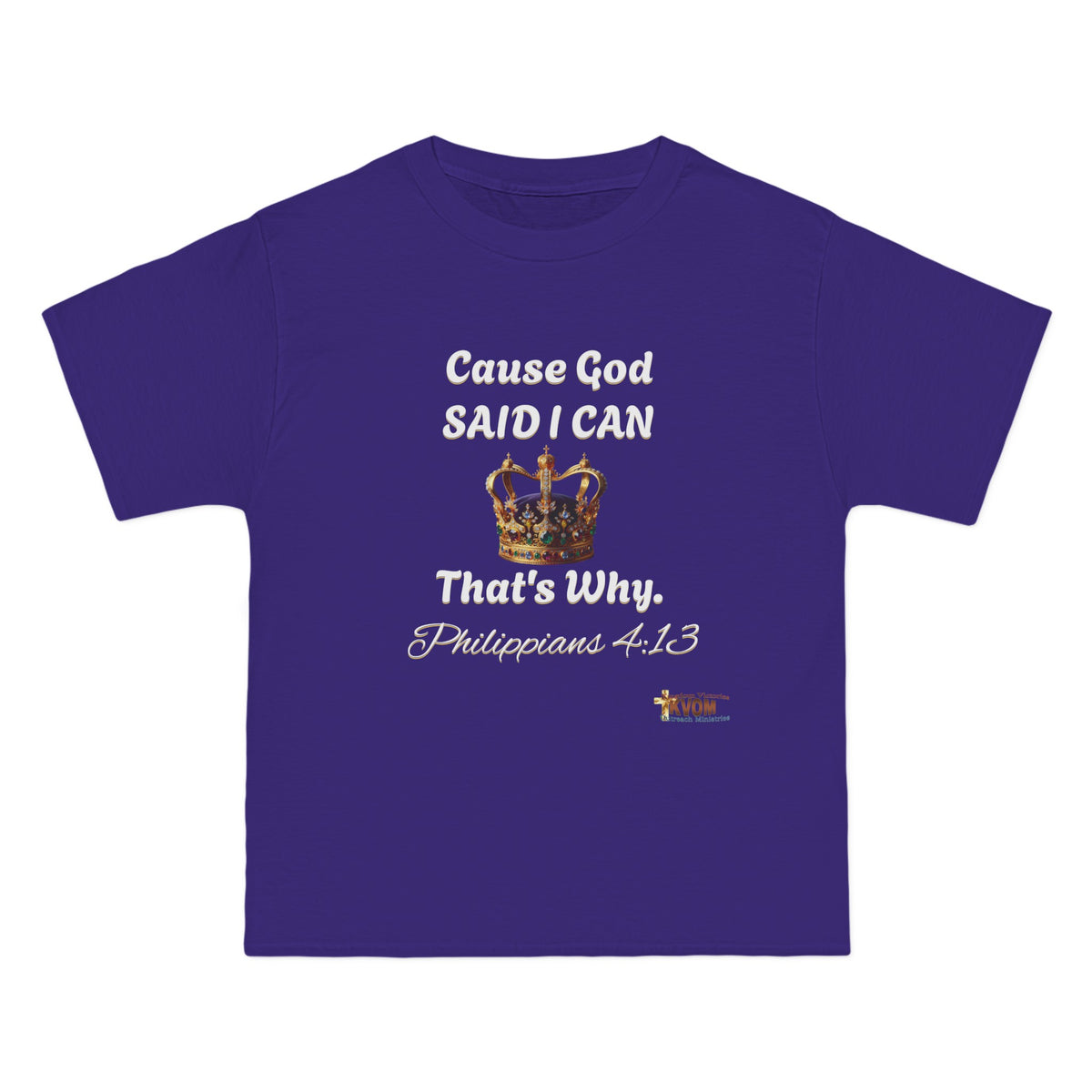 Cause God Said I Can Relaxed Fit Shirt, White Print