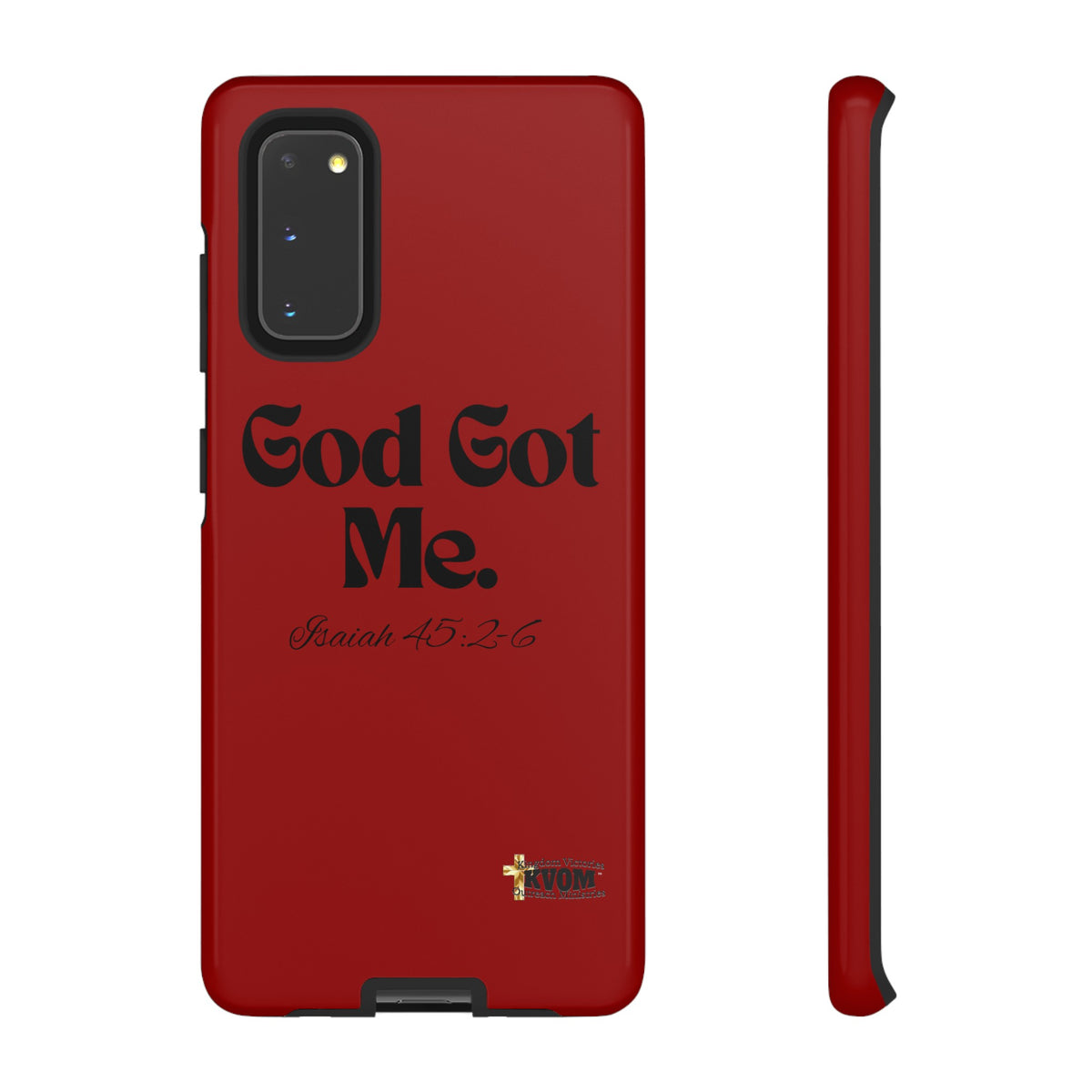 God Got Me KVOM Tough Case, Black Print, Red