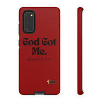 God Got Me KVOM Tough Case, Black Print, Red