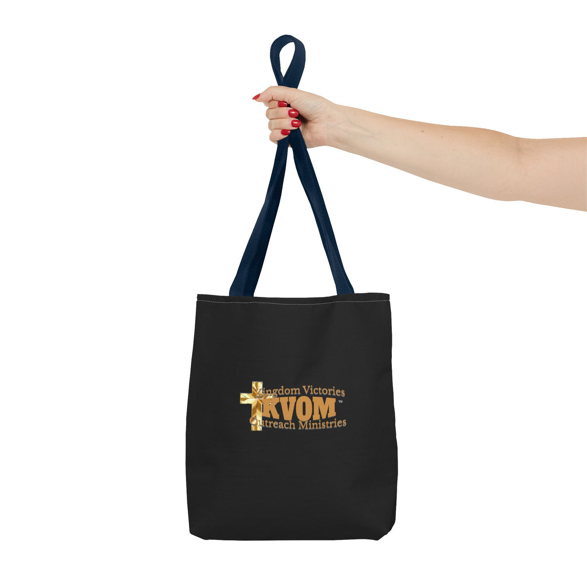 KVOM Logo Tote Bag, Black, True Gold Logo