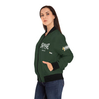 Savage in Prayer Women's Bomber Jacket, Forest Green