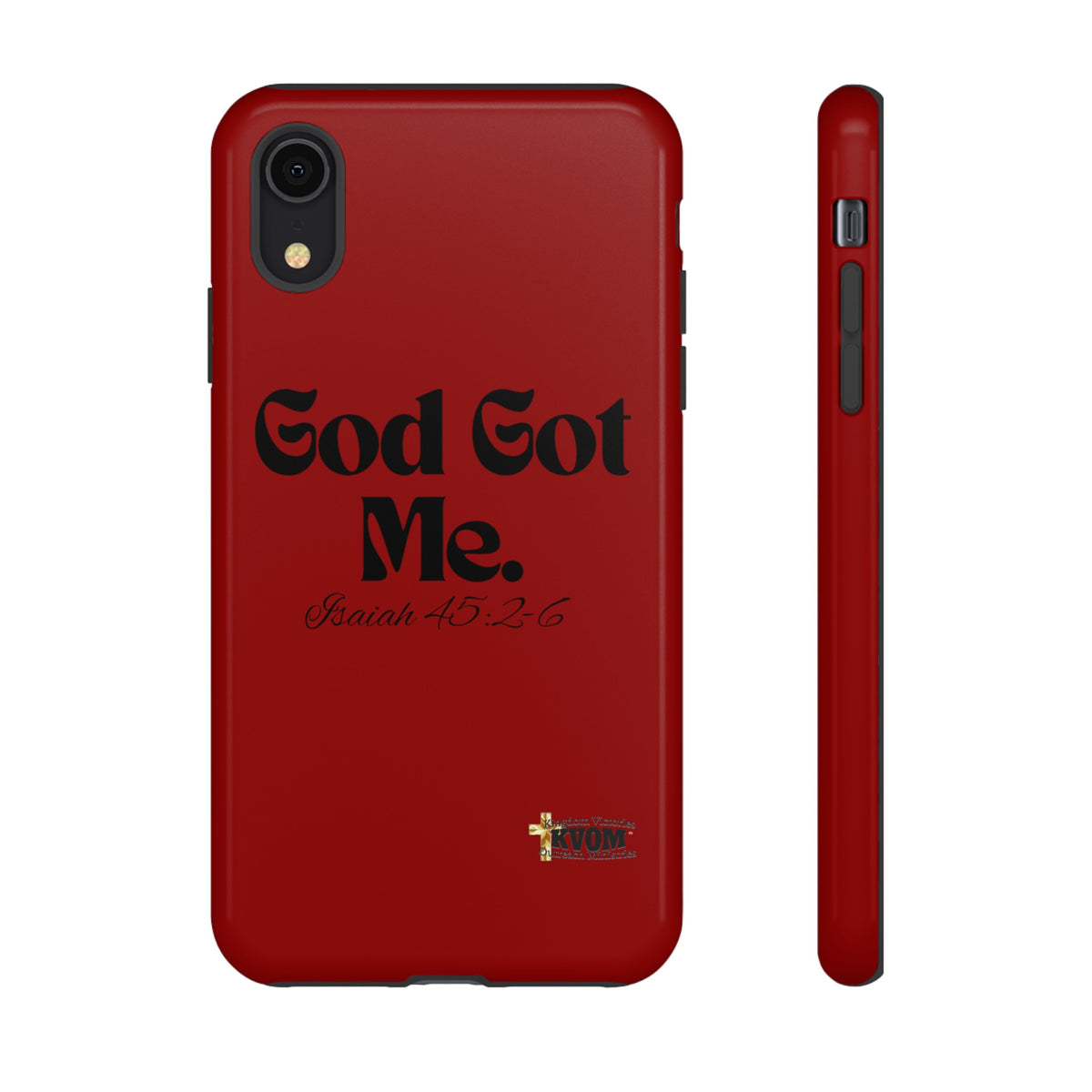 God Got Me KVOM Tough Case, Black Print, Red