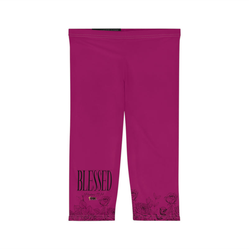 Stretched Series Women’s Mid-Length Leggings, Deep Berry