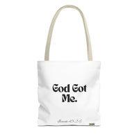 God Got Me Tote Bag White & Black