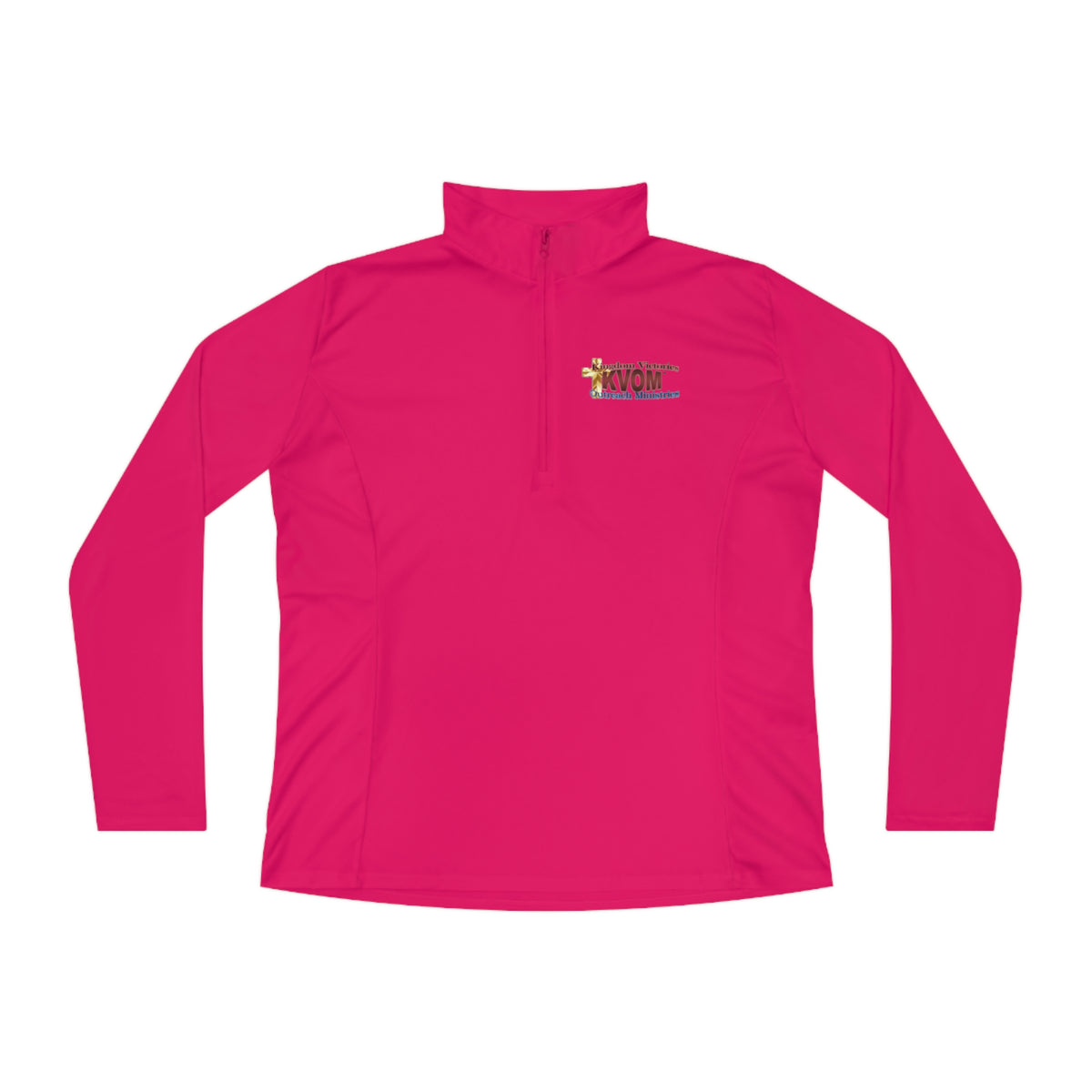 KVOM Maroon Logo Ladies Zip-Collar Pullover