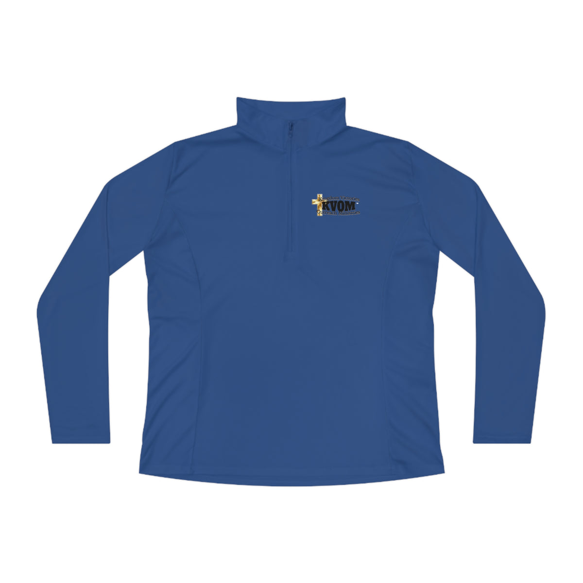 KVOM Logo Black Ladies Zip-Collar Pullover