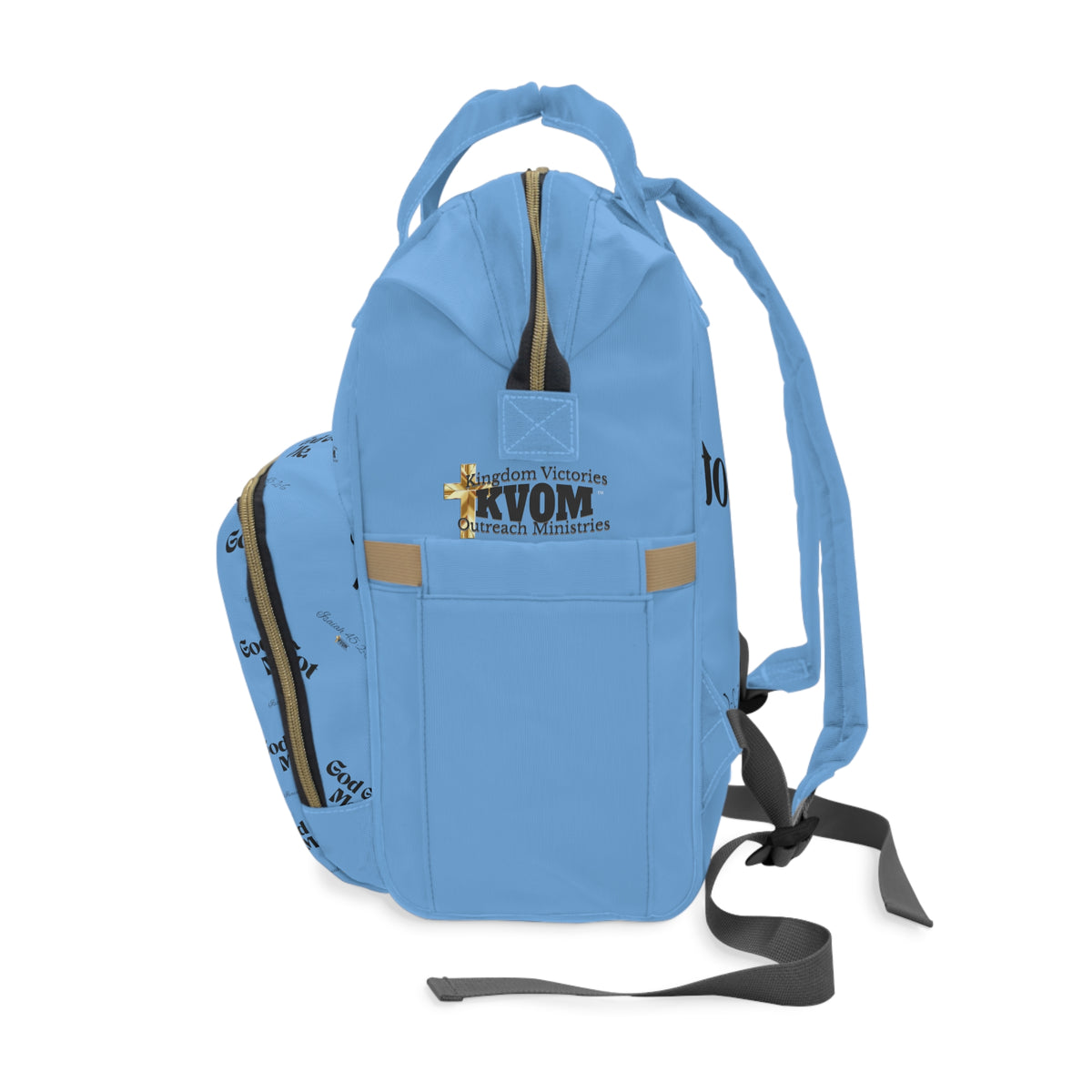 God Got Me KVOM Diaper Backpack, Blue