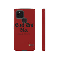 God Got Me KVOM Tough Case, Black Print, Red