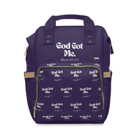 God Got Me KVOM Diaper Backpack, Eggplant