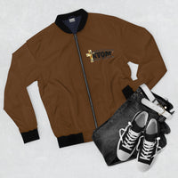 KVOM Logo Men's Bomber Jacket: Brown