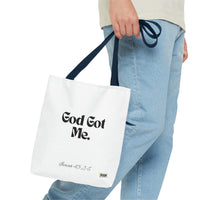 God Got Me Tote Bag White & Black