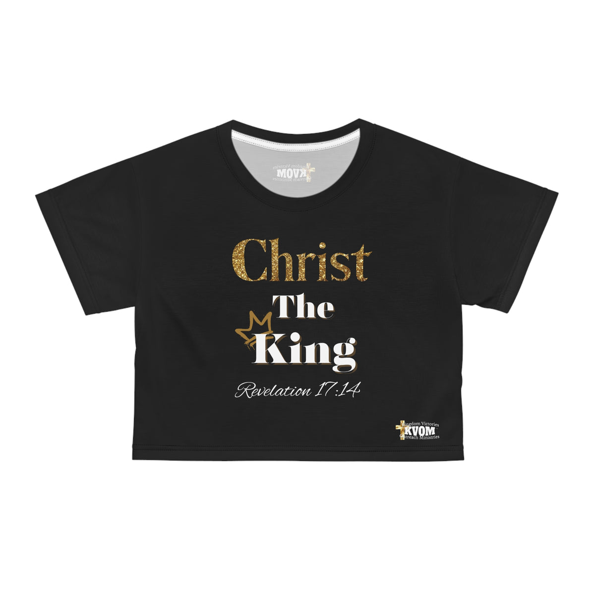 Christ The King Crop Top Shirt Black & Gold