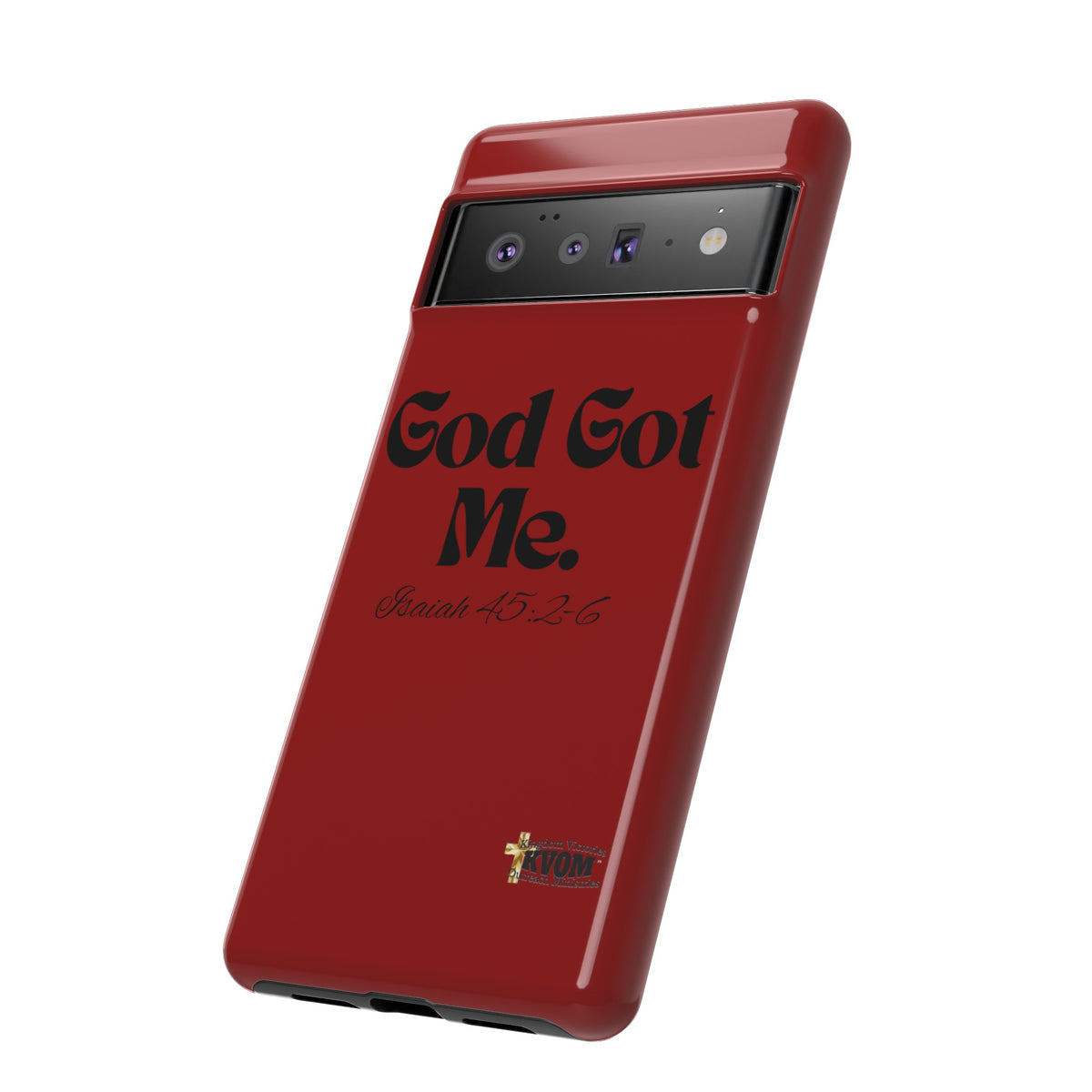 God Got Me KVOM Tough Case, Black Print, Red