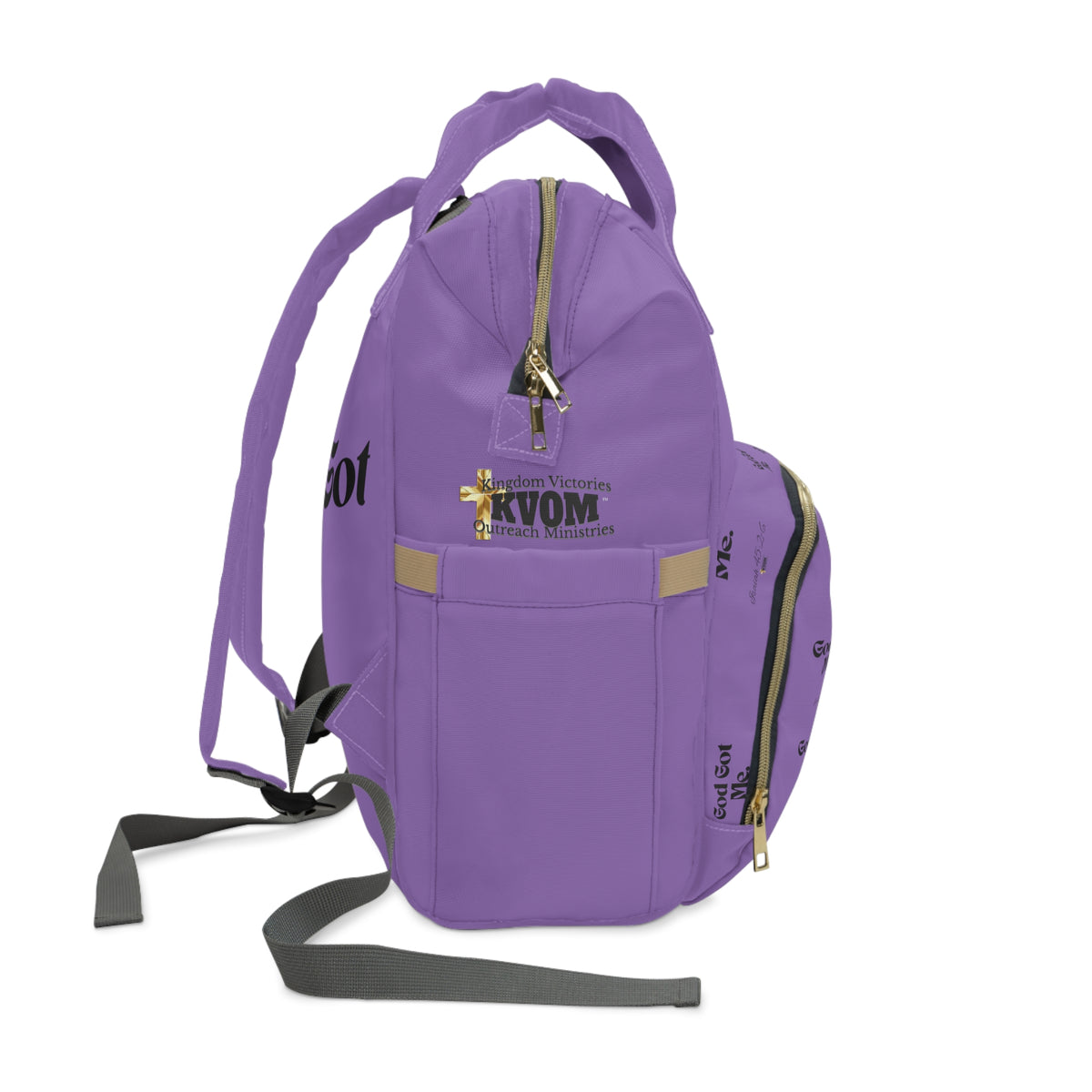 God Got Me KVOM Diaper Backpack, Purple