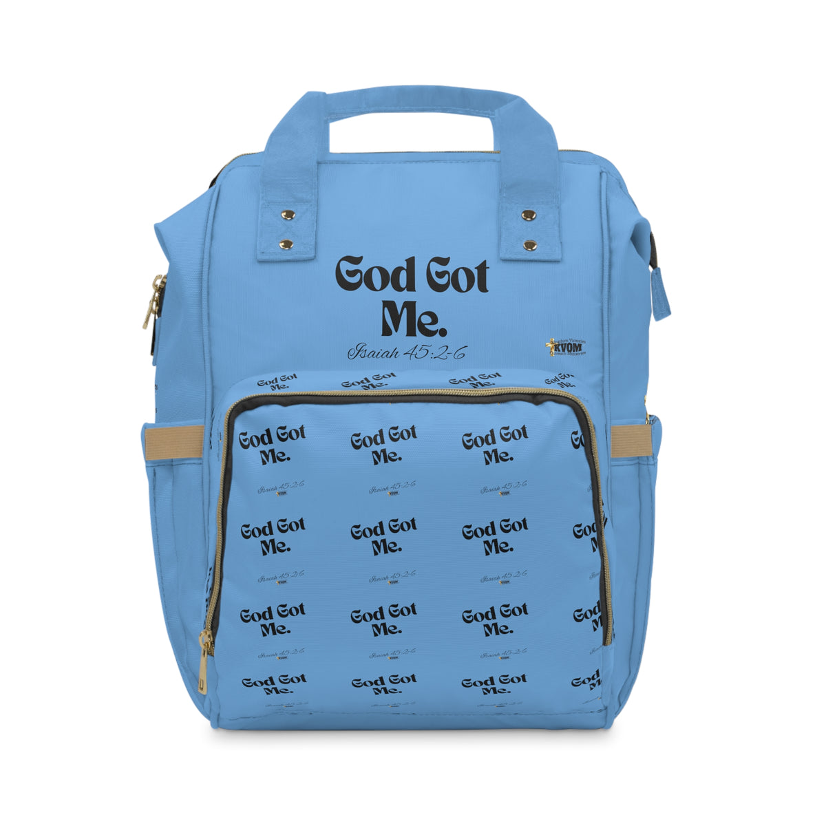 God Got Me KVOM Diaper Backpack, Blue