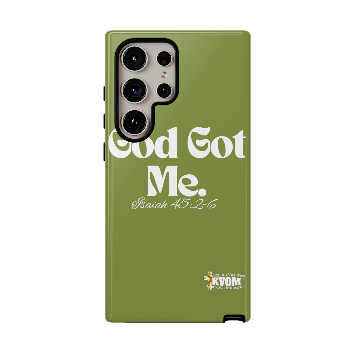 God Got Me KVOM Tough Case, White Print