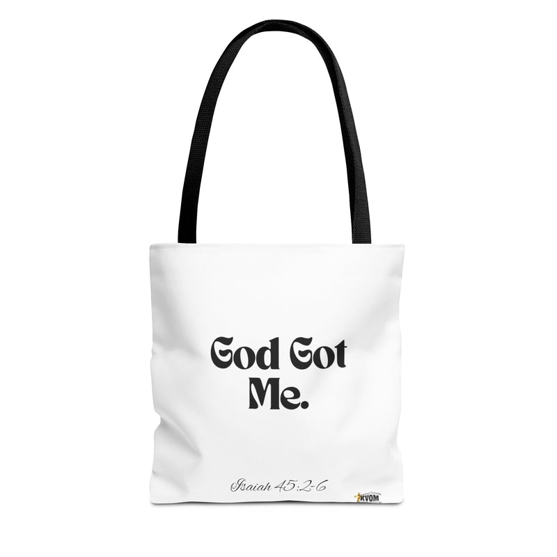 God Got Me Tote Bag White & Black