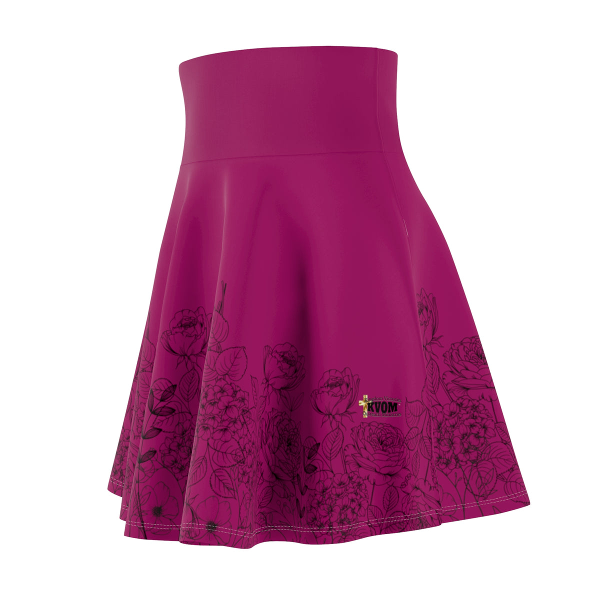 Stretched Series BLESSED Women's Skater Skirt, Deep Berry