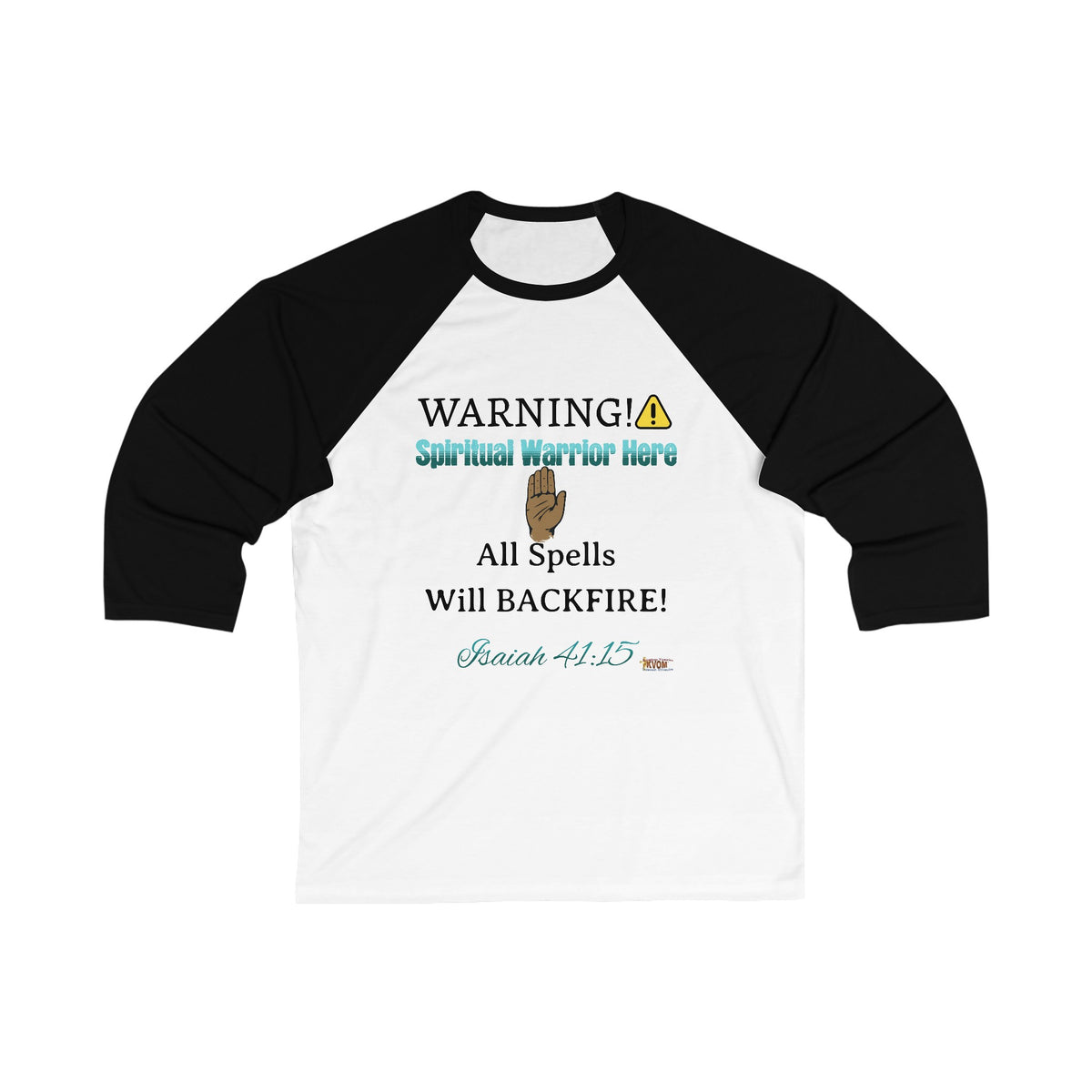 WARNING: Spiritual Warrior Here Quarter Length Sleeve Baseball T-Shirt