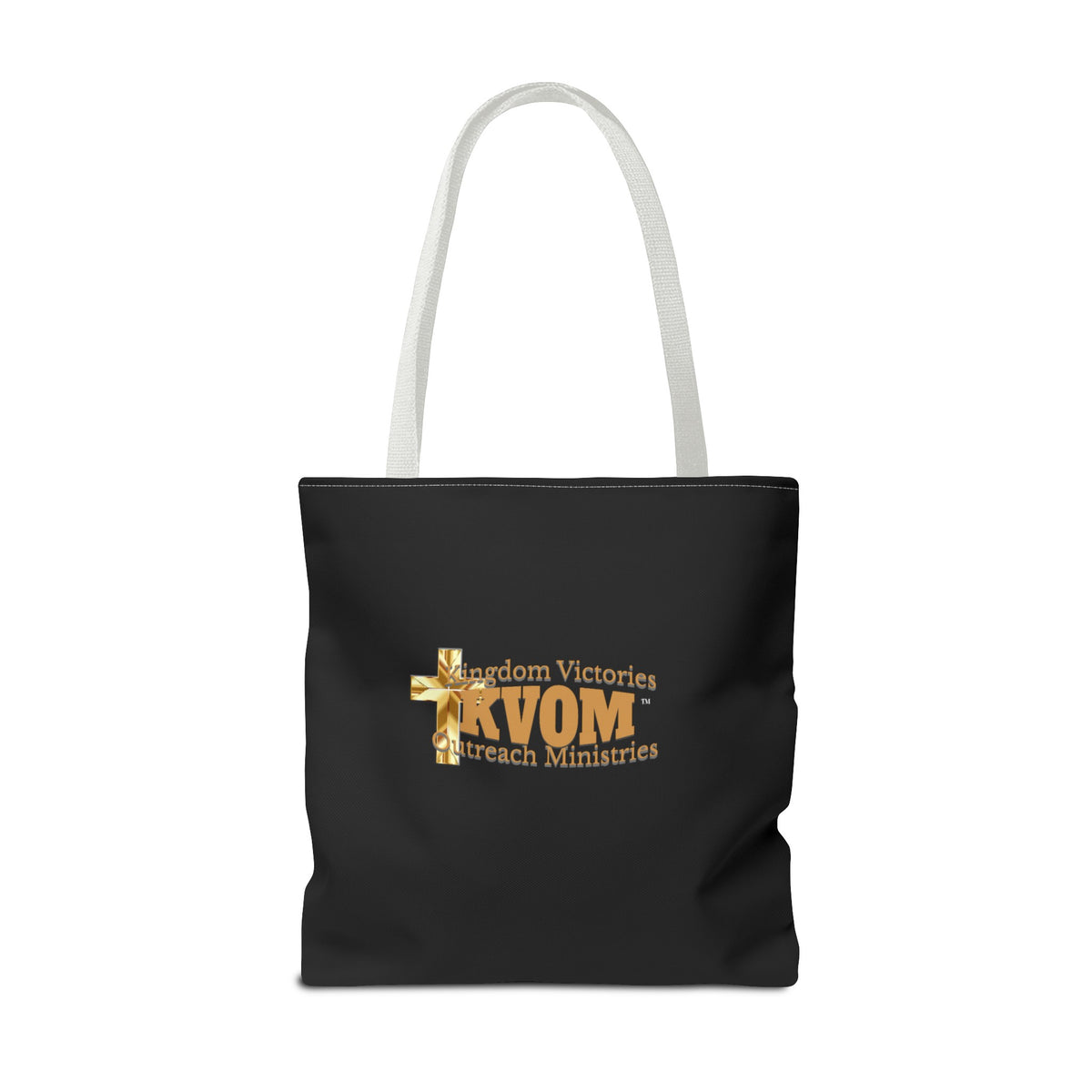 KVOM Logo Tote Bag, Black, True Gold Logo