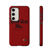 God Got Me KVOM Tough Case, Black Print, Red