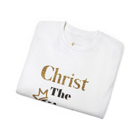 Christ The King Women's T-Shirt, Black on Black & Gold