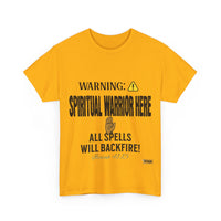 WARNING: Spiritual Warrior Here T-Shirt, Black Print