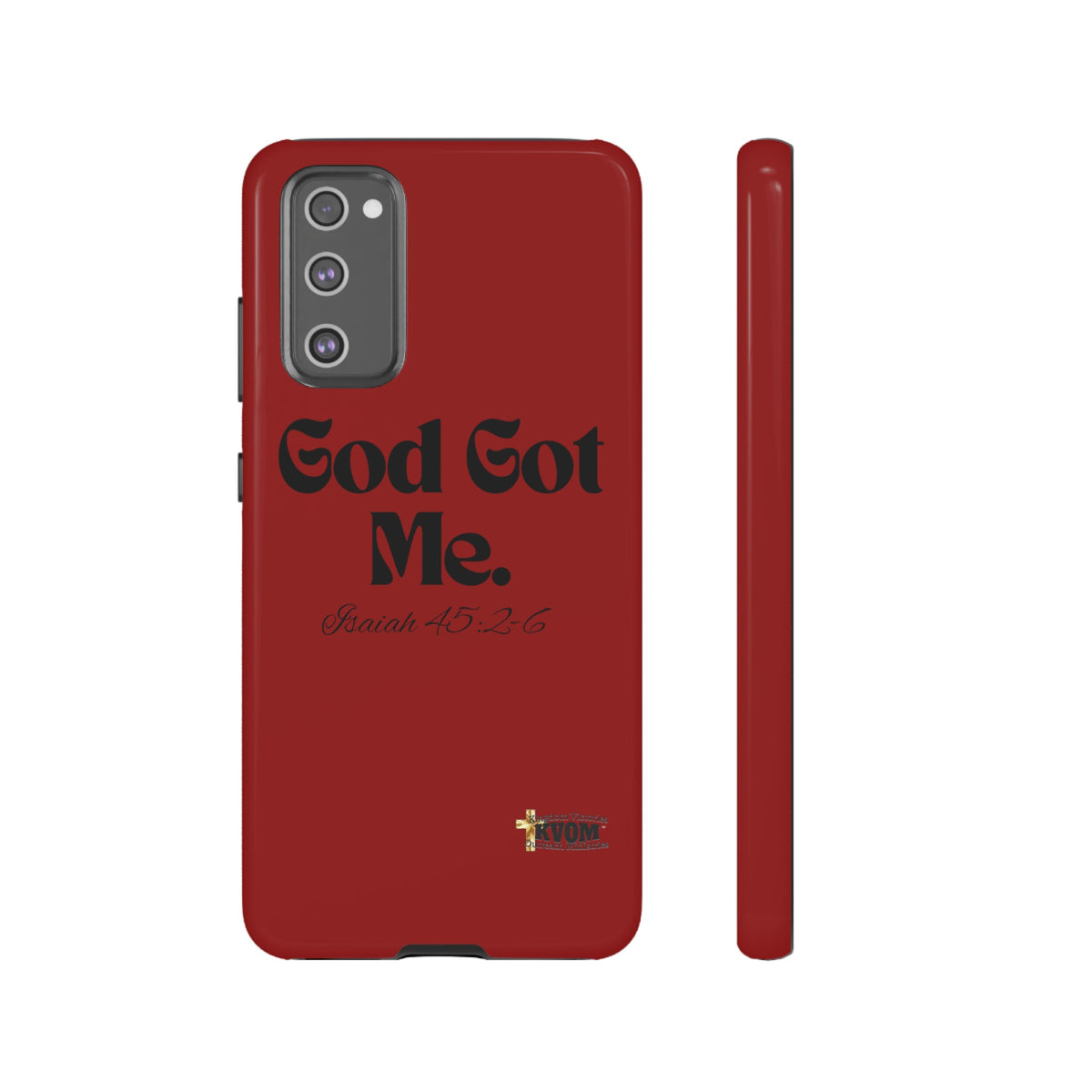 God Got Me KVOM Tough Case, Black Print, Red