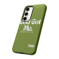 God Got Me KVOM Tough Case, White Print