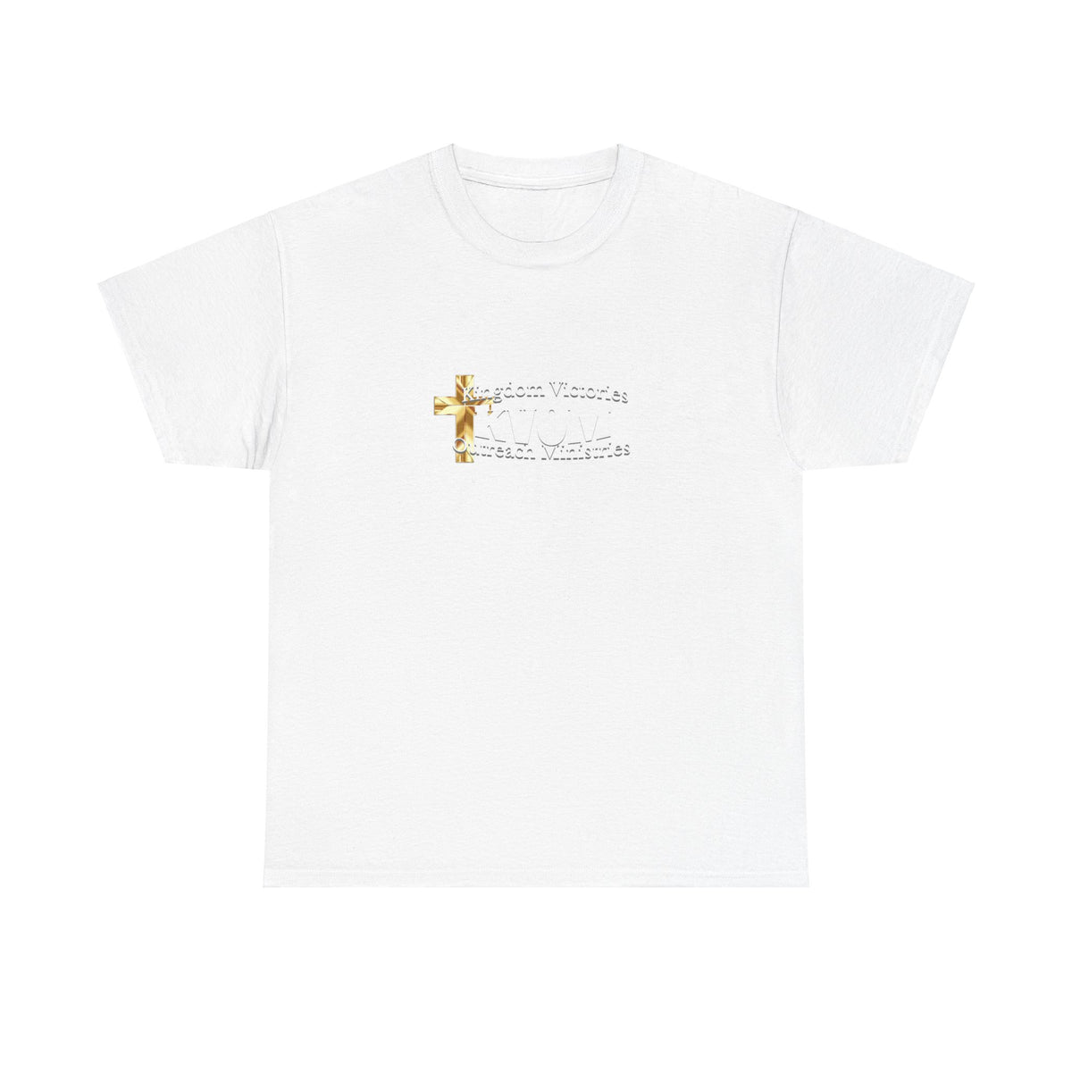 KVOM Logo White on White Mid T-Shirt