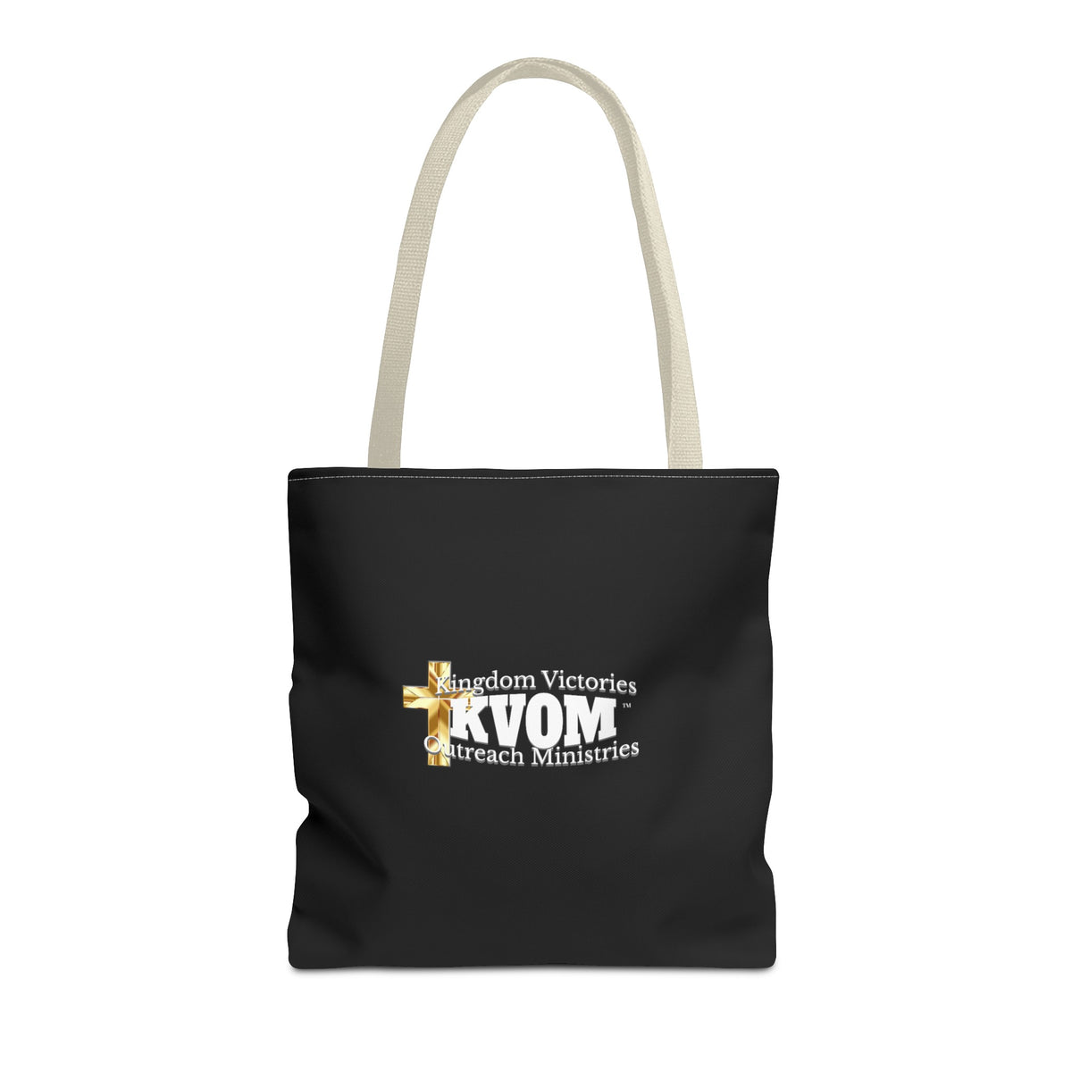 KVOM Logo Tote Bag, Black, White Logo